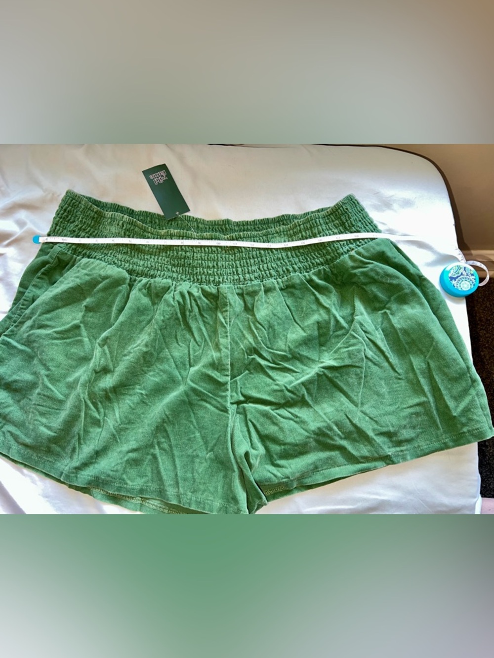 wild fable Green High-Waist Smocked Women's Shorts